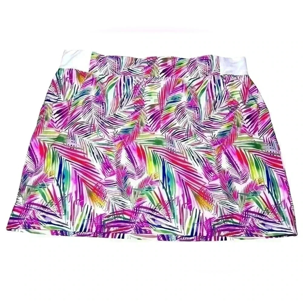 Reel Legends Athletic Pickleball Pull On Skort Skirt w/ Shorts Pockets 1XL